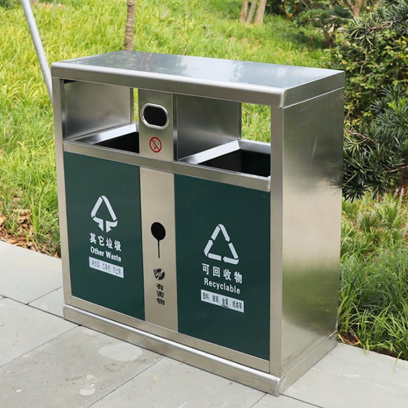 戶(hù)外不銹鋼大容量垃圾箱 公園街道分類(lèi)垃圾箱 商用公共垃圾箱批發(fā)
