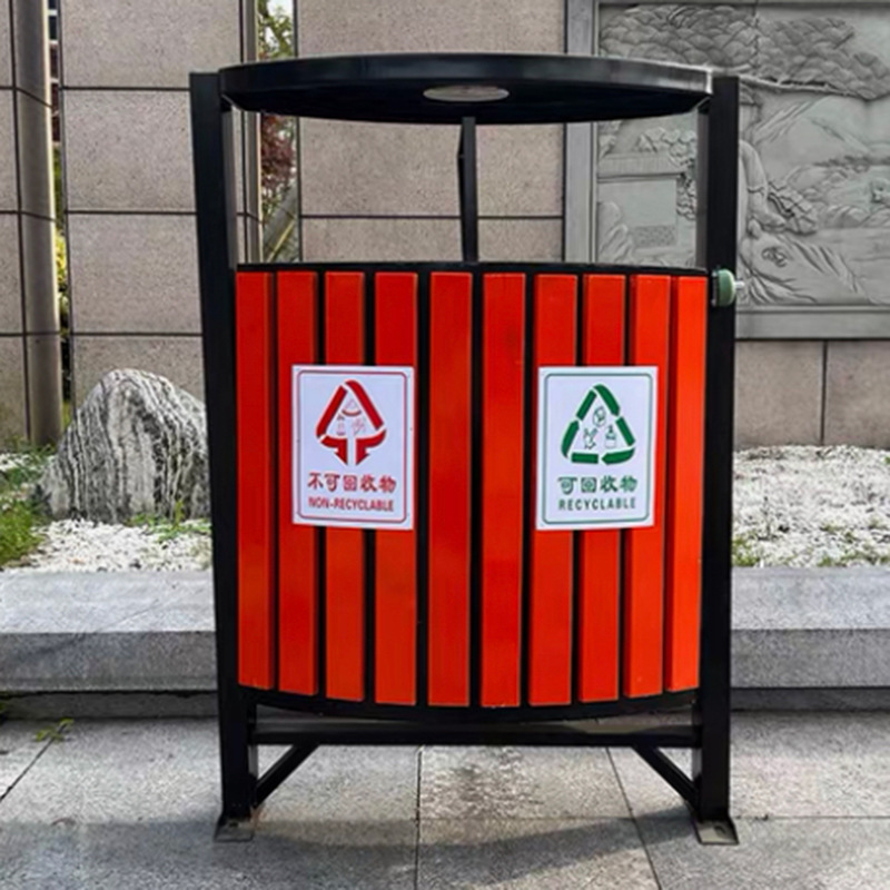 防腐木戶外復古垃圾箱 街道小區(qū)景區(qū)分類垃圾箱 市政垃圾箱批發(fā)